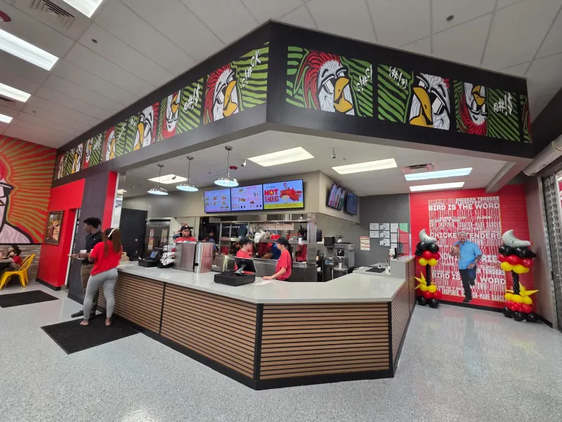 Chicken Guy! dining area inside Ocala Walmart