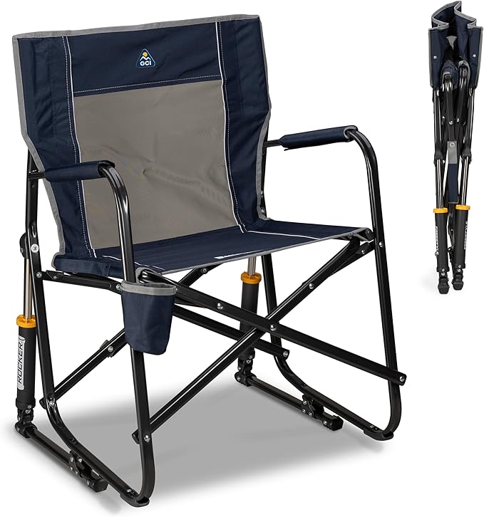 Portable rocking folding chair for parade viewing
